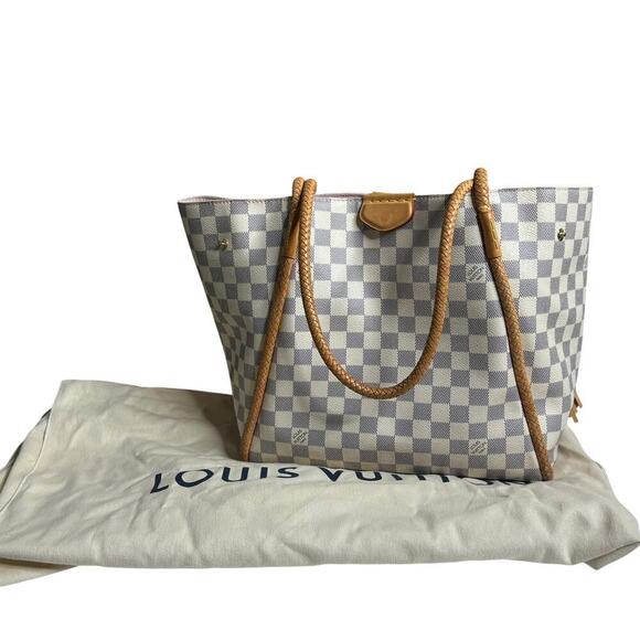 Louis Vuitton Damier Azur Propriano Tote Bag Rose Ballerine - Picture 2 of 8